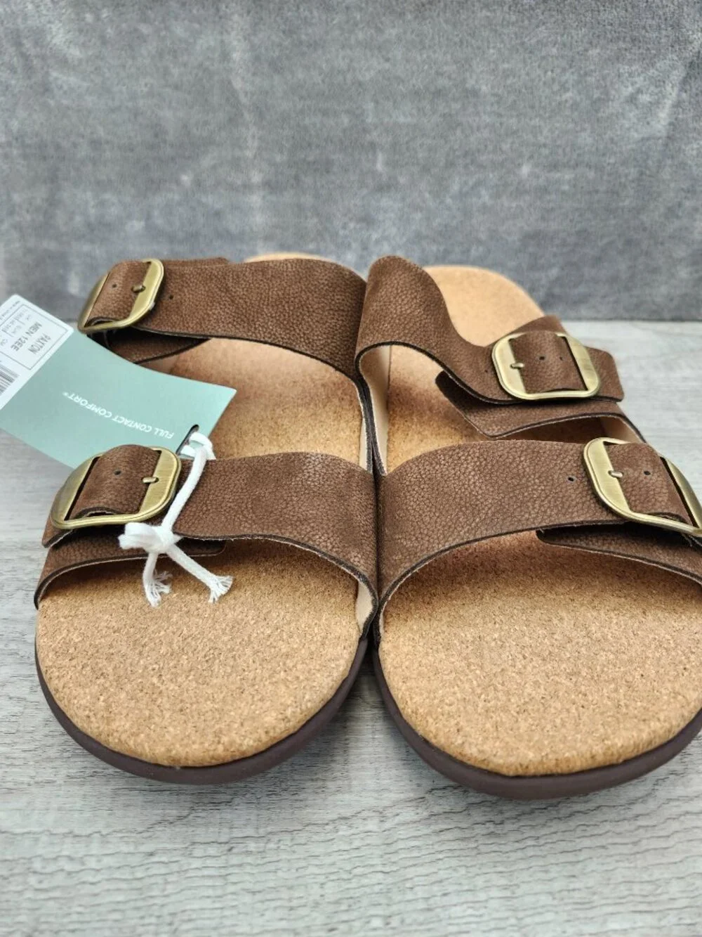 Revitalign Paxton Men 12EE (EU46.5EE) Orthotic Leather Slide Sandal Paxton Slide